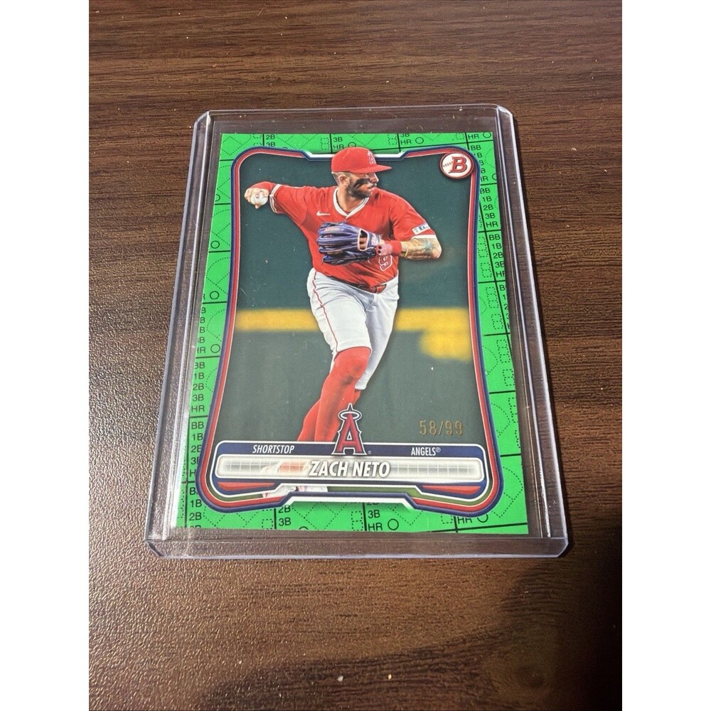 2026 Bowman Zach Neto #42 GREEN PATTERN #58/99 LA ANGLES